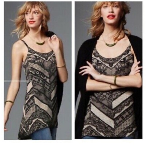 CAbi Tops - Cabi Chevron Lace Print Monaco Cami Tunic Size XS